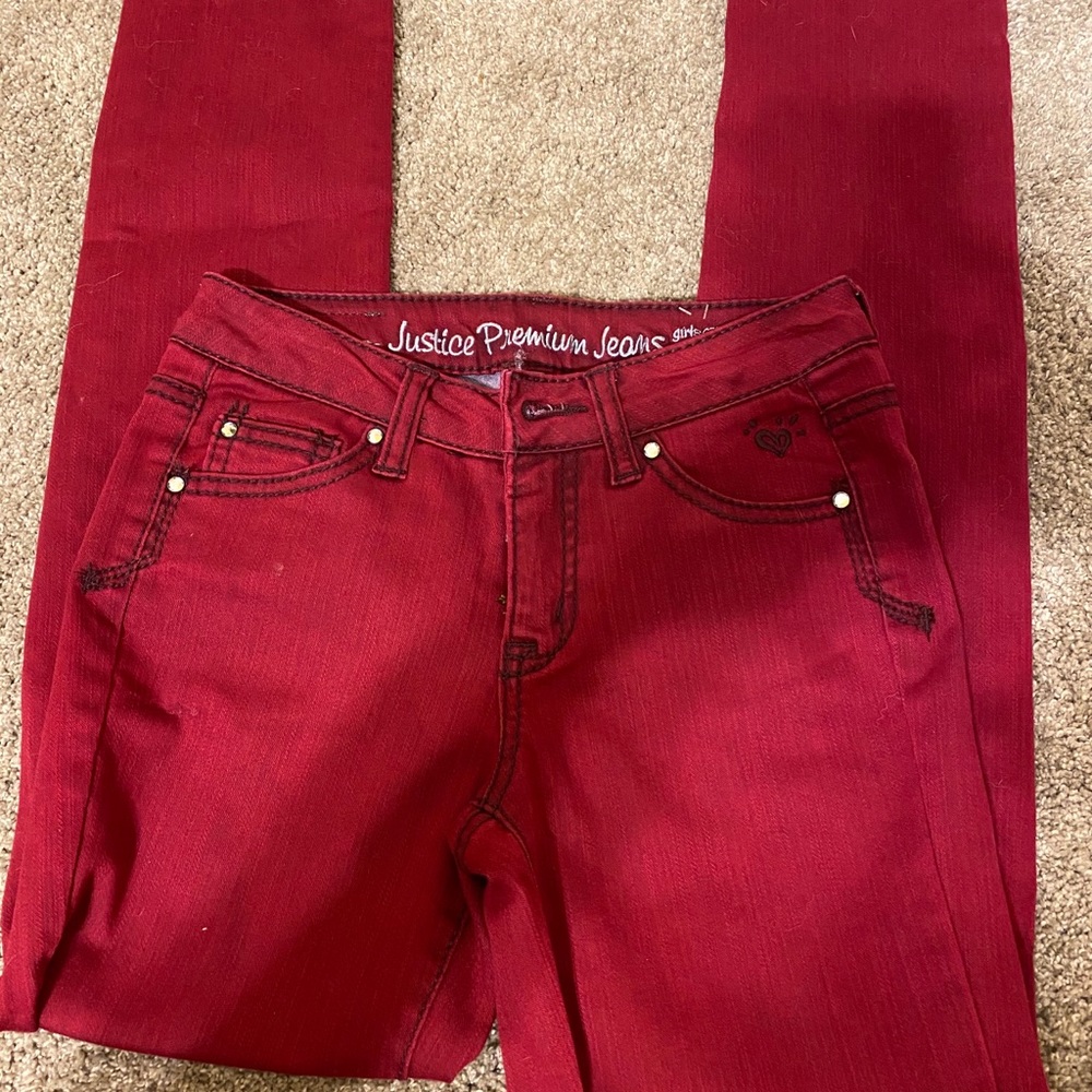 Justice premium denim size 12 R. Red